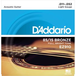 D`Addario EZ910  Струны для акустической гитары, бронза 85/15, Light 11-52