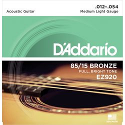 D`Addario EZ920  Струны для акустической гитары, бронза 85/15, Medium Light 12-54