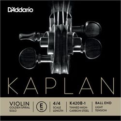 D`Addario K420B-1  Отдельная струна E для скрипки 4/4 Kaplan Golden Spiral Solo, Light Tension, Ball