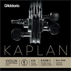 D`Addario K420B-3  Отдельная струна E для скрипки 4/4 Kaplan Golden Spiral Solo, Medium Tension,Ball