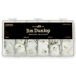 Dunlop 483001 Celluloid White Display  коробка с медиаторами, HV/MD-144 шт, XH/TH-72 шт, 432 шт.
