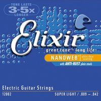 Elixir 12002 NanoWeb  струны для электрогитары Super Light 9-42