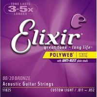 Elixir 11025 PolyWeb  струны для акустич. гитары Custom Light 11-52 бронза 80/20