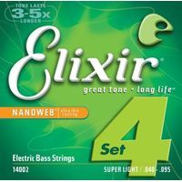 Elixir 14002 NanoWeb  струны для бас-гитары Super Light 40-95