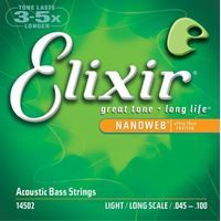 Elixir 14502 NanoWeb  струны для акустич бас-гитары Light 45-100