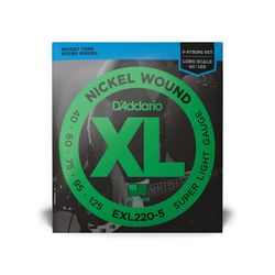 D`Addario EXL220-5  Струны для 5-струнной бас-гитары Nickel Wound 40-125, Super Light