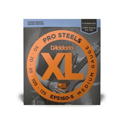 D`Addario EPS160-5  Струны для 5-струнной бас-гитары Pro Steels 50-135, Medium
