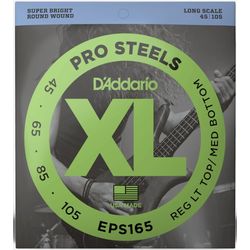 D`Addario EPS165  Струны для бас-гитары ProSteels 45-105, Regular Light/Medium