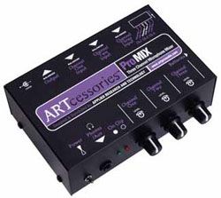 ART ProMix  компактный микр. микшер, 3 входа(XLR)/1 вых (XLR), фант 18V, адапт 12 V DC/2x9V бат