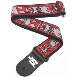 Planet Waves 50JS02  ремень гитарный Joe Satriani "In Flames", нейлон, кожаные наконечники
