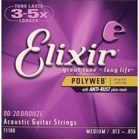 Elixir 11100 PolyWeb  струны для акустич. гитары Medium 13-56 бронза 80/20