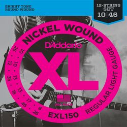 D`Addario EXL150 SALE  Cтруны для 12-струнной электрогитары Nickel Wound, никель, 10-46, Regular Li