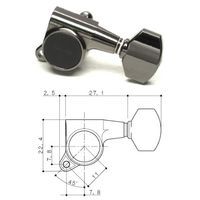 Gotoh SG381-MG-07-CK-(L3+R3)  колки локовые, автозажим, 3+3, черный хром, schaller style