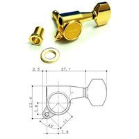 Gotoh SG381-MG-07-G-(L3+R3)  колки локовые, автозажим, 3+3, gold, schaller style