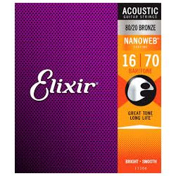 Elixir 11306 NanoWeb  струны для акустического баритона 16-70 бронза 80/20