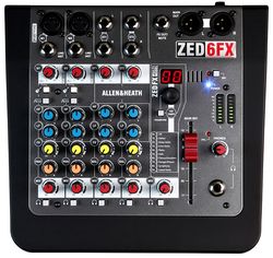 Allen & Heath ZED6FX  микшерный пульт, 2 микрофонн./линейн. входа, 2 стерео вх., 2-пол. эквалайзер, 
