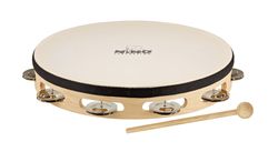 Nino Percussion NINO25 SALE  тамбурин деревянный 10", однорядный, сталь, мембрана-пластик