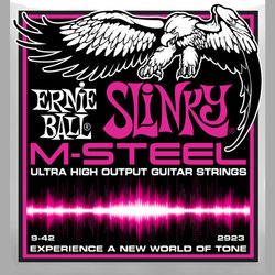 Ernie Ball 2923  струны для электрогитары M-STEEL Super Slinky 9-42