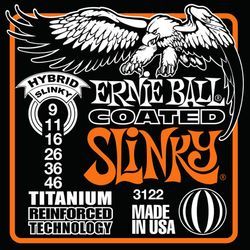 Ernie Ball 3122  струны для электрогитары Coated Electric Titanium RPS Hybrid Slinky 9-46