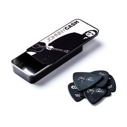 Dunlop JCPT02H Johnny Cash Legend Pick Tin SALE  сувенирный набор медиаторов в пенале, толстые, 6 шт