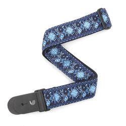 Planet Waves T20W1418  гитарный ремень "Monterey Blue", 50мм, ткань, кожаные наконечники 