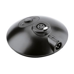 K&M 29377-000-55  настольная подставка для микрофона "Gooseneck" с кнопкой и индикаторами, чёрная 