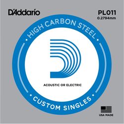 D`Addario PL011  отдельная струна ,011" из стали без обмотки для акустической и электрической гитары