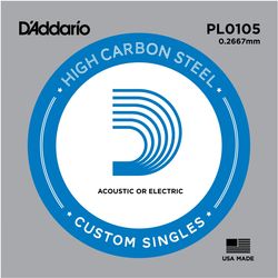 D`Addario PL0105  отдельная струна ,0105" из стали бз обмотки для акустической и электрической гитар