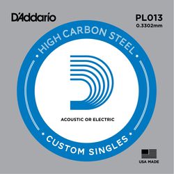D`Addario PL013  отдельная струна ,013" из стали без обмотки для акустической и электрической гитары