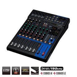 Yamaha MG10XUF  микшерный пульт, 4микр, 3 стер, EQ, 1xFX 2компр. USB-инт, Cubase AI, 192кГц