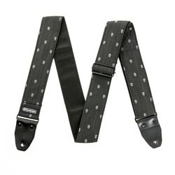 Dunlop D6707 Jacquard Grey Skull SALE  дизайнерский ремень для гитары, жаккардовая ткань c кожей