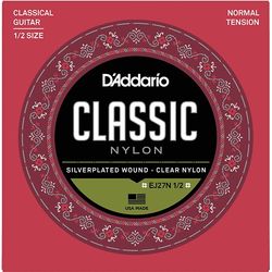 D`Addario EJ27N 1/2  Струны для классической гитары 1/2, прозрачный нейлон, Silver, Normal Tension