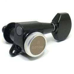 Gotoh SG381-MG-T-07-B-(R6)  колки локовые, ручной зажим, 6 в линию реверс, черный , schaller style