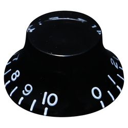 Hosco H-SKB-160I  ручка потенциометра Les Paul (дюймовый размер), конус, Black, embossed