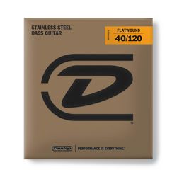 Dunlop DBFS40120 Stainless Steel Flatwound  струны для 5 стр. бас-гитары, 40-120, Long Scale