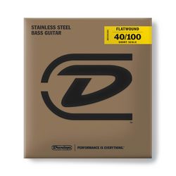 Dunlop DBFS40100S Stainless Steel Flatwound SALE  струны для бас-гитары, 40-100, Short Scale, 30"