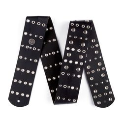 Dunlop DRM02 Red Monkey Eyelet SALE  ремень для гитары, кожа, черный, стальные круглые клепки и люве