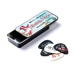 Dunlop RWT01L Billy Gibbons Pick Tin  сувенирный набор медиаторов в пенале, тонкие, 6 шт.