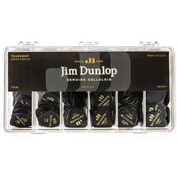 Dunlop 485003 Celluloid Black Teardrop Display  коробка с медиаторами, HV, MD, TH по 144 шт., 432 шт