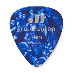 Dunlop 483P10TH Celluloid Blue Pearloid Thin 12Pack SALE  медиаторы, тонкие, 12 шт.