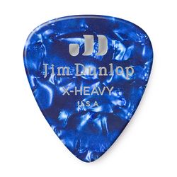 Dunlop 483P10XH Celluloid Blue Pearloid Extra Heavy 12Pack  медиаторы, очень жесткие, 12 шт.