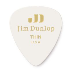 Dunlop 483P01TH Celluloid White Thin 12Pack  медиаторы, тонкие, 12 шт.