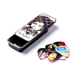 Dunlop JHPT07M Jimi Hendrix Hear My Music Pick Tin  сувенирный набор мед-ров в пенале, сред, 12 шт. 
