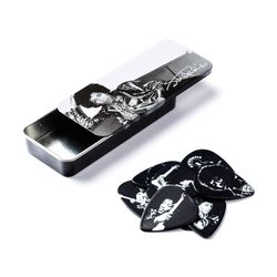 Dunlop JHPTR05H Jimi Hendrix Silver Portrait Pick Tin  сувенирный набор медиаторов в пенале,12ш