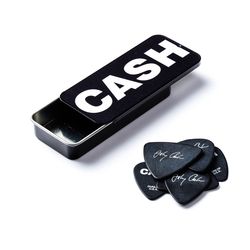 Dunlop JCPT04H Johnny Cash Bold Pick Tin  сувенирный набор медиаторов в пенале, жесткие, 6 шт.