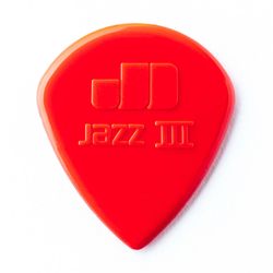 Dunlop 47P3N Nylon Jazz III 6Pack  медиаторы, острый кончик, толщина 1.38 мм, красные, 6 шт.