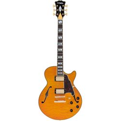 D'Angelico Excel SS XT Vintage Natural Quilt  полуакустическая гитара с кейсом, цвет натуральный