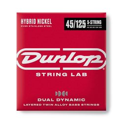 Dunlop DBHYN45125 Dual Dynamic Hybrid Nickel  cтруны для 5-струнной бас-гитары 45-125, никель/сталь