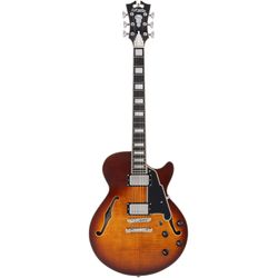 D'Angelico Premier SS Dark Iced Tea Burst  полуакустическая гитара с чехлом, форма 335