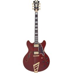 D'Angelico Excel DC Viola  полуакустическая гитара с кейсом, форма 335, цвет бордовый